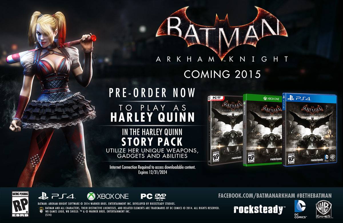 Confirmed: Harley Quinn story mode coming to 'Batman: Arkham Knight' |  Batman News